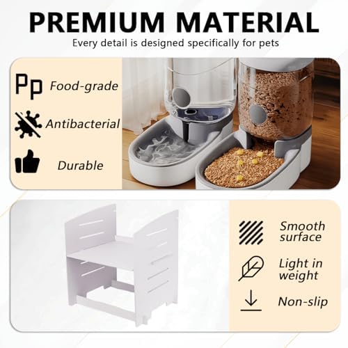 Elevated Gravity Pet Feeder & Water Dispenser Combo for Medium/Large/Senior Dogs - 4L/135oz Capacity, 5 Adjustable Height Settings, Cervical-Friendly Design Reduces Neck Strain - Image 5