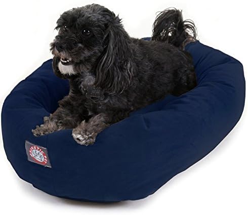 Majestic Pet Suede Calming Dog Bed, 24 Inch Small, Round, Washable, Navy by MajesticPet