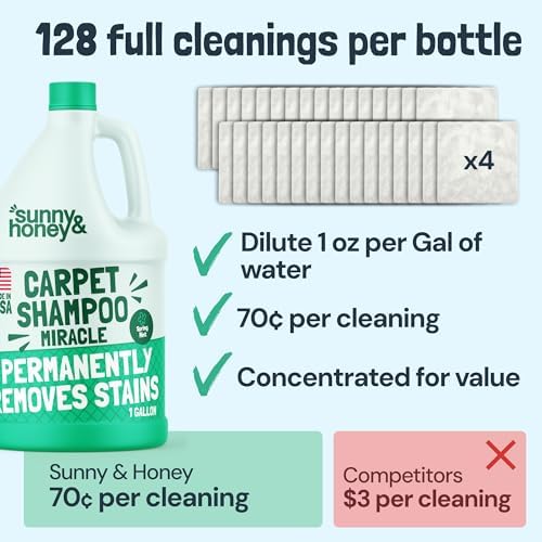 Sunny & Honey Carpet Cleaner Shampoo Solution for Machines, 1 Gal Mint - Image 6