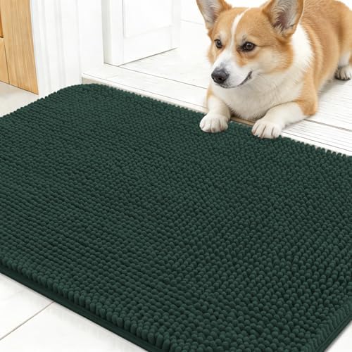 OLANLY Dog Door Mat for Muddy Paws 30x17, Super Absorbent Chenille Mud Mat by OLANLY