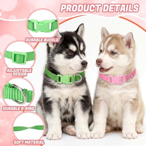 12 Pack Puppy Collars for Litter, Adjustable Puppy ID Collars Multicolor - Image 3