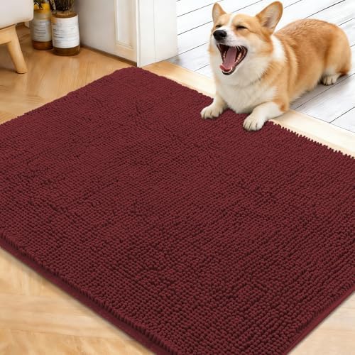 OLANLY Dog Door Mat for Muddy Paws 40x32, Super Absorbent Chenille Mud Mat by OLANLY
