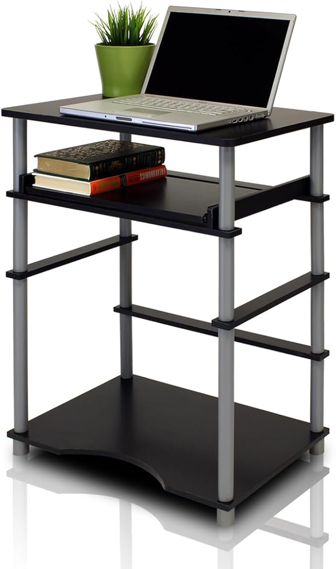 Furinno Home Laptop Notebook Computer Desk, Black/Grey by Furinno-FitsYourSpaceFitsYourBudget
