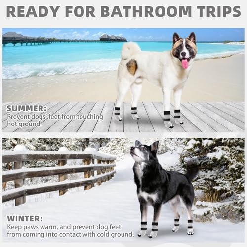 KOOLTAIL Dog Socks for Hot/Cold Pavement to Prevent Licking Paws,Dog Boots&Paw Protector for Hardwood Floors Anti Slip,Traction Control Booties for Small Medium Large Senior Dogs - Image 7