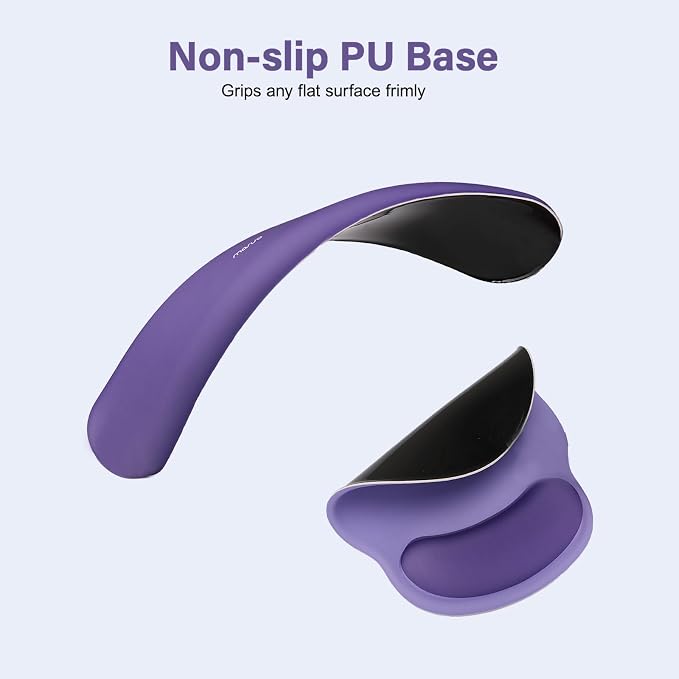 MOSISO Wrist Rest Support for Mouse Pad&Keyboard Set, Imperial Purple | Circle Curved Ergonomic Mousepad Non-Slip Base Home/Office Pain Relief&Easy Typing Pad with Soft Cloth&Silicone Lining - Image 5