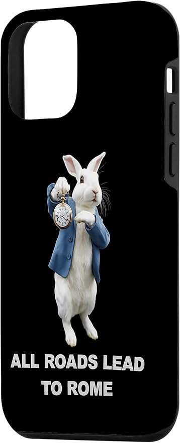 Funny AI Rabbit Meme Tshirt - All Roads Lead to Rome Humor Case for iPhone 12 mini - Image 2