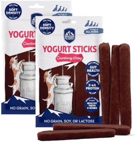 Himalayan Dog Chew Cranberry Honey Yogurt Sticks for Dogs | Protein-Rich Treats with Prebiotics & Probiotics | Lactose-Free, Grain-Free, Gluten-Free | Healthy Yogurt Chews for All Breeds | 5 Count by HimalayanDogChew