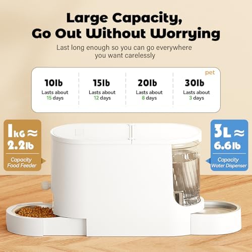 JUNSPOW Automatic Cat Feeder 2-in-1 Set with Stainless Steel Bowls - Image 6