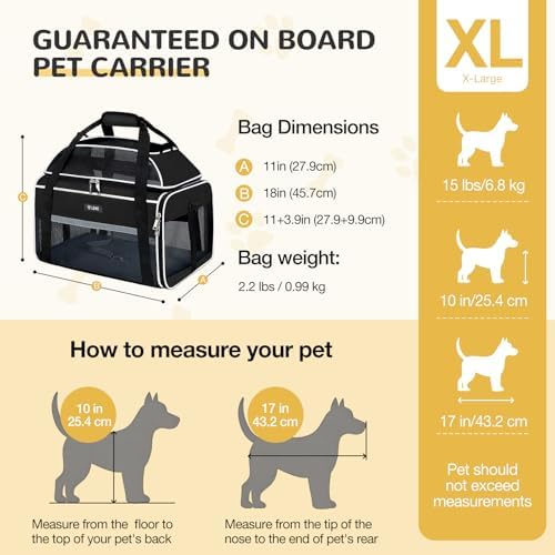 Lekereise Top-Expandable Pet Carrier 18x11x11Inch Delta American United Airline Approved Soft Sided Underseat to 15lbs Travel Carriers for Small Dogs Cats with Locking Safety Zippers Anti-Scratch Mesh - Image 3
