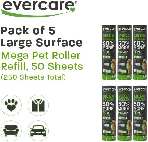 Evercare 10" Wide Large Surface Mega Pet Roller Refill, 50 Sheets Each (300 Sheets Total) (Pack of 72) - Image 3