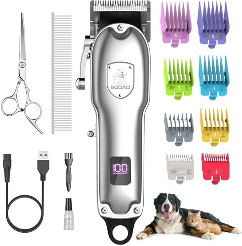 Dog Rechargeable Cordless Clippers for Grooming for Heavy Thick Hair&Coats by Gooad