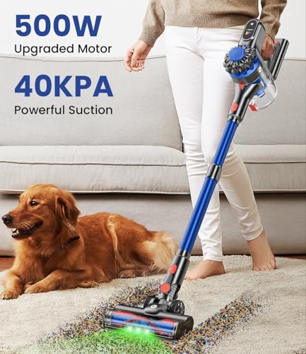 KARDV Cordless Vacuum Cleaner, 500W/40Kpa Vacuum Cleaners for Home, 60Mins Stick Vacuum with LED Display, Anti-Tangle Wireless Vacuum, 8 in 1 Lightweight Vacuum for Hard Floors Carpet Pet Hair - Image 2