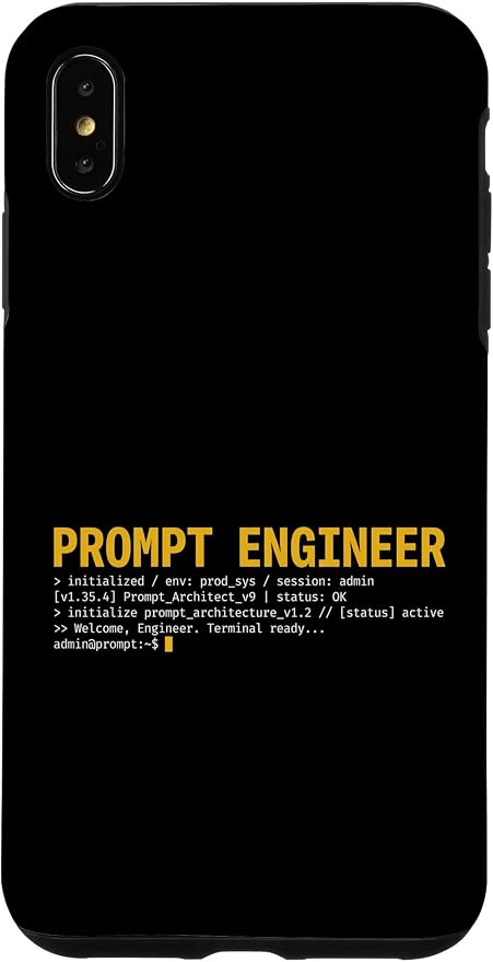 Prompt Engineer Terminal Screen AI Developer Software Coder Case for iPhone Xs Max by Unknown