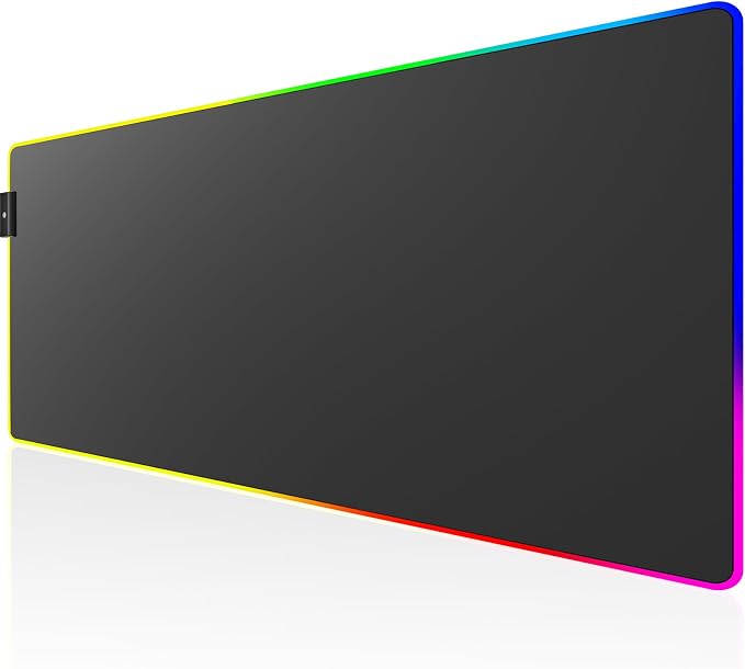 KTRIO RGB Large Gaming Mouse Pad, 35.4 x 15.7 in, RGB Black, XXXL | Smooth Micro-Weave Surface, RGB Lighting Design, Non-Slip Rubber Base, Durable Stitched Edges, Office & Home Use by KTRIO