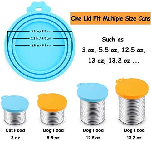 Comtim Pet Food Can Cover Silicone Can Lids for Dog and Cat Food(Universal Size,One fit 3 Standard Size Food Cans) (Blue/Orange) - Image 3
