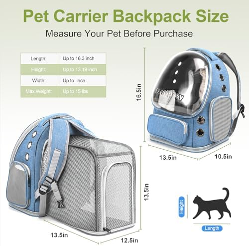 Cawypety Expandable Cat Backpack Large Space Cat Bubble Backpack Carrier - Image 2