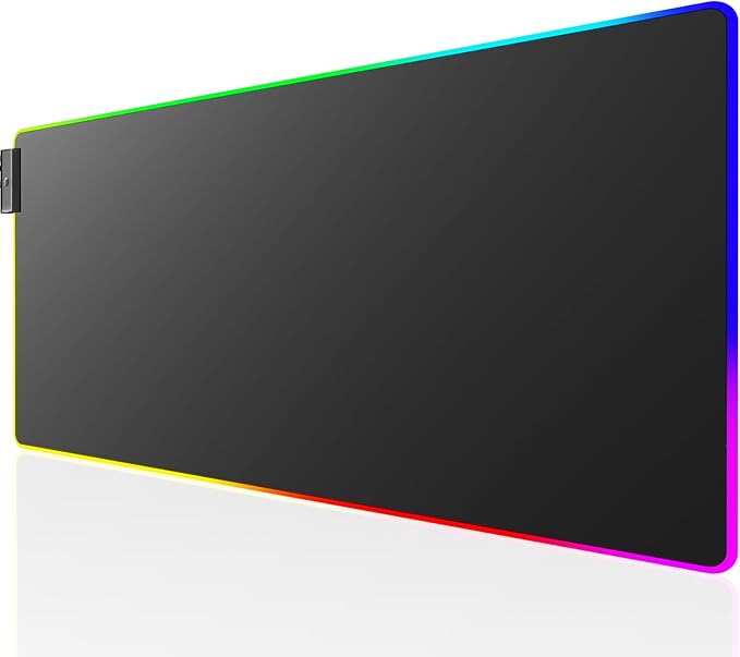 KTRIO RGB Large Gaming Mouse Pad, 31.5 x 11.8 in, RGB Black, XL | Smooth Micro-Weave Surface, RGB Lighting Design, Non-Slip Rubber Base, Durable Stitched Edges, Office & Home Use by KTRIO