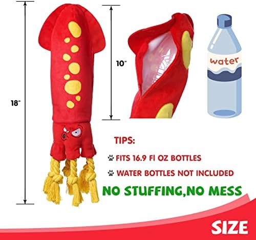 lilfrd Water Bottle Octopus Dog Toy, Squeaky Rope Stuffless Toys for Dogs - Image 3