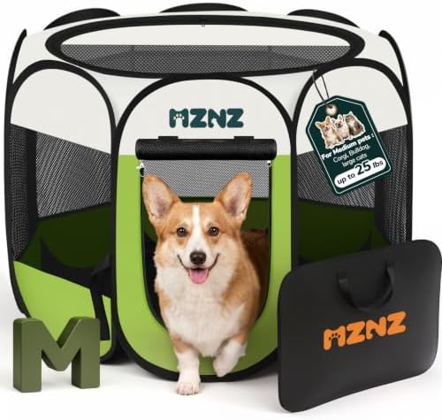 Dog Cat Small Animal Puppy Playpen Crate, Medium, Green by MZNZ