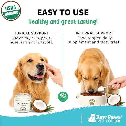 Raw Paws Virgin Organic Coconut Oil for Dogs & Cats (4-oz) - Skin & Coat - Image 5