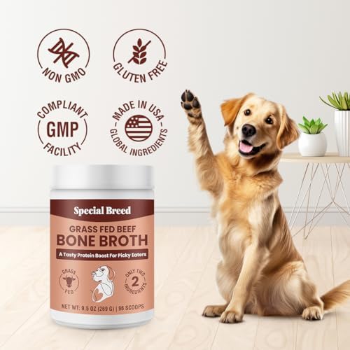 Bone Broth Powder for Dogs and Cats - Dog & Cat Food Topper for Picky Eaters - Grass Fed Beef Bone Broth Supplement - Supports Hydration, Joint, Immunity & Heart Health - Serve Dry or Wet - 9.5oz - Image 7