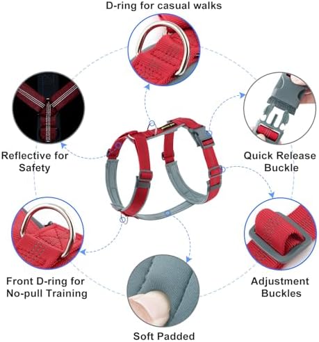 Plutus Pet No Pull Dog Harness, Adjustable Nylon Harness with Soft Padding - Image 2