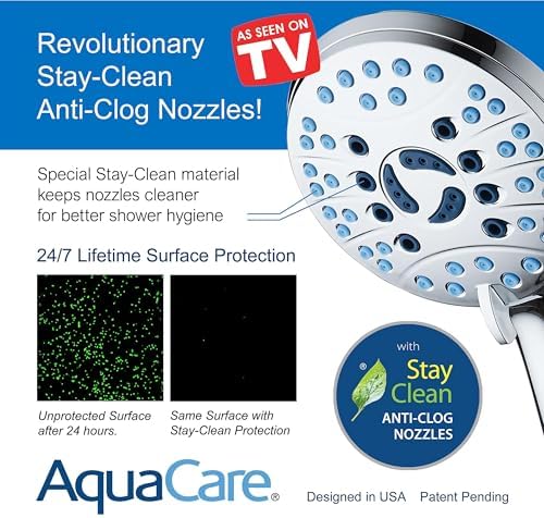 AquaCare 50-mode High Pressure Shower Head Combo with Arm & Dual Power Wash - Image 5