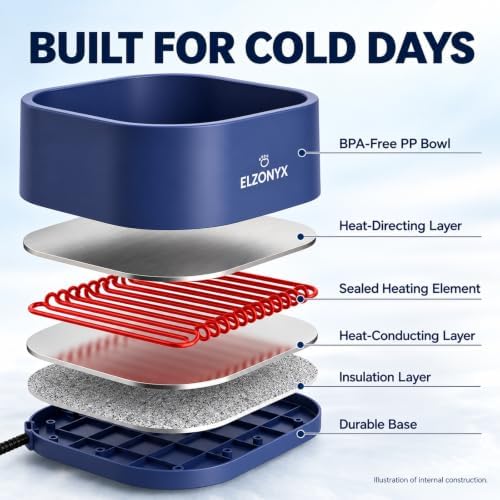 Heated Water Bowl, 4L/1.06 Gal Large Capacity Heated Pet Bowl with Automatic Temperature Control, Outdoor Heated Dog Water Bowl for Winter, Freeze Protection for Dogs, Cats & Animals - Image 3