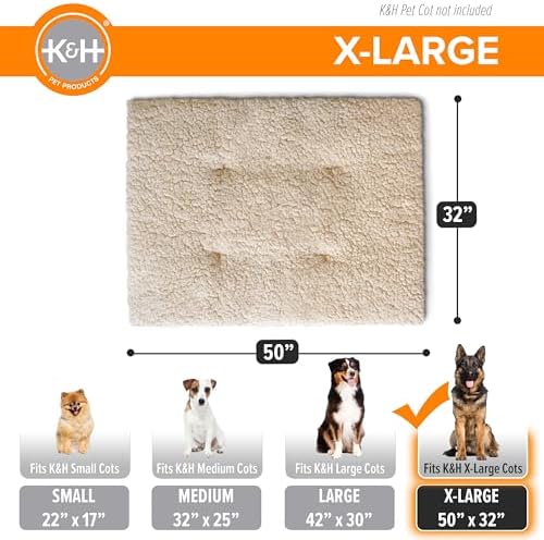 K&H Elevated Dog Bed Pet Cot Pad (Cot Sold Separately), X-Large 50x32 Tan - Image 4