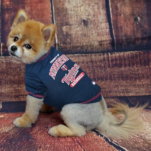 MLB Minnesota Twins Dog T-Shirt Extra Small. - Licensed Shirt for Pets Team Colored with Team Logos- Premium Stretchable Materials for The Comfort of Your Dog & Cat - Image 5