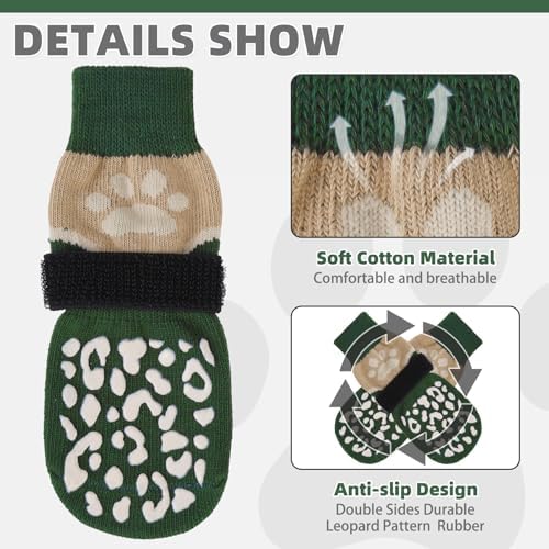 KOOLTAIL Dog Socks for Hot/Cold Pavement to Prevent Licking Paws for Hardwood Floors,Anti Slip,Pet Boots&Paw Protector with Grippers,Puppy Shoes Booties for Small Medium Large Senior Dogs - Image 5