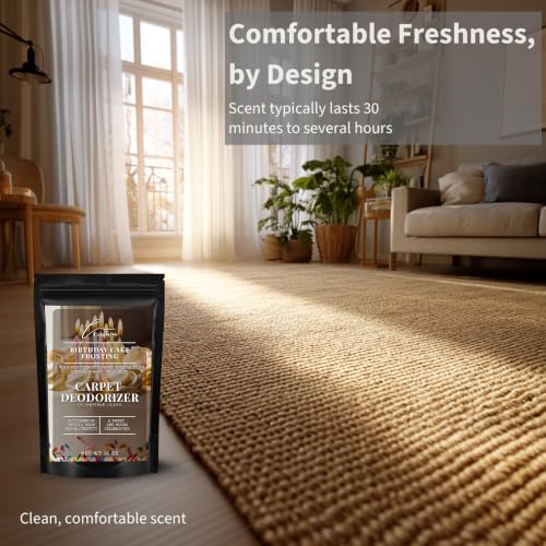 Lapew Birthday Cake Frosting Carpet Deodorizer Powder - Pet Safe Freshener for Vacuuming | Scented Odor Eliminator for Home | 16 oz - Image 5