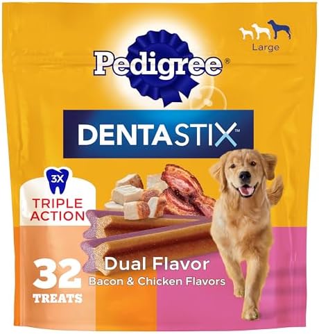 Pedigree Dentastix Large Breed Dental Dog Treats, Dual Flavor, 32 Count by Pedigree