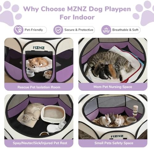 Dog Cat Small Animal Puppy Playpen Crate, Small, Purple - Image 3