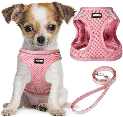 No Pull Dog Puppy Harness and Leash Set Reflective Mesh Vest XX-Small by YIMEIS