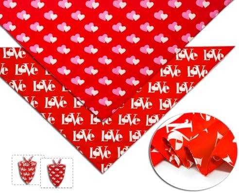 Valentines Dog Bandanas 2PCS-XLarge,Love Pet Scarf for Boys and Girls,Heart Bandana for Weddings,Parties,and Holidays,Dog Outfit Gifts for Extra Large Dogs(Red) - Image 3