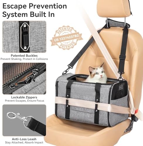 PETSFIT Cat Carrier Soft with Patented Safety Buckles,Safe for Car Travel - Image 3
