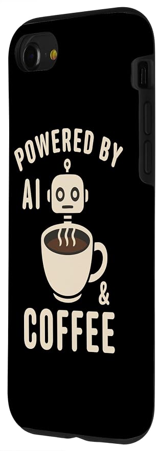 Powered by AI and Coffee Robot Case for iPhone SE (2020) / 7 / 8 - Image 2