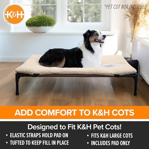 K&H PET PRODUCTS Original Pet Cot Microfleece Pad - Tan, Large 30 X 42 Inches - Image 3