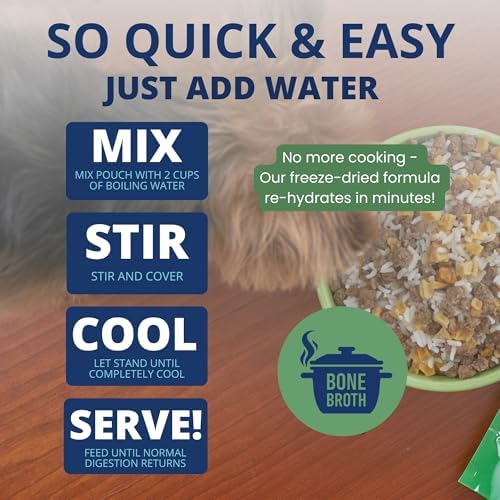 Under the Weather Bland Diet for Dogs | Easy to Digest for Sick Dogs | Always Be Ready | Contains Electrolytes - Natural Freeze Dried 100% Human Grade Meats| 1 Pack- Rice, Hamburger & Bone Broth - 6oz - Image 3
