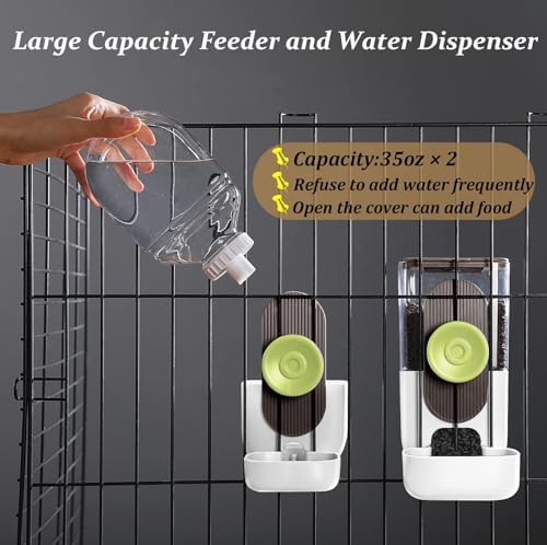 Kenond 35oz Rabbit feeders,Rabbit Water Dispenser,Pet Ferret Cage Food Bowl - Image 4