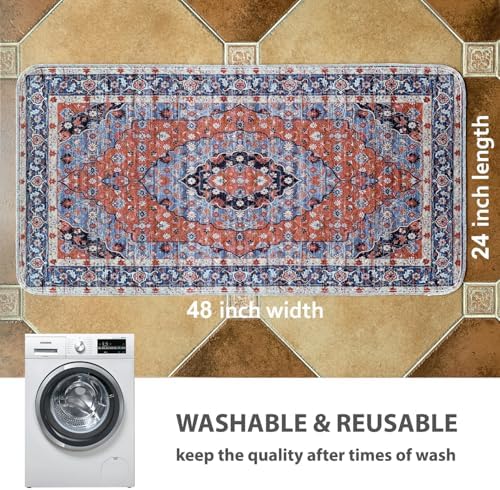 nunubaby Washable Pee Pads for Dogs, Stylish, Non-Slip and Leak-Proof Pee Pads. Reusable Potty Pads for Dogs for Crates and Floors.(Red/Floral,24" x48" ) - Image 4