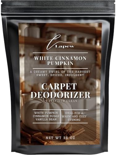 Lapew White Cinnamon Pumpkin Carpet Deodorizer Powder - Pet Safe Freshener for Vacuuming | Scented Odor Eliminator for Home | 36 oz by Lapew