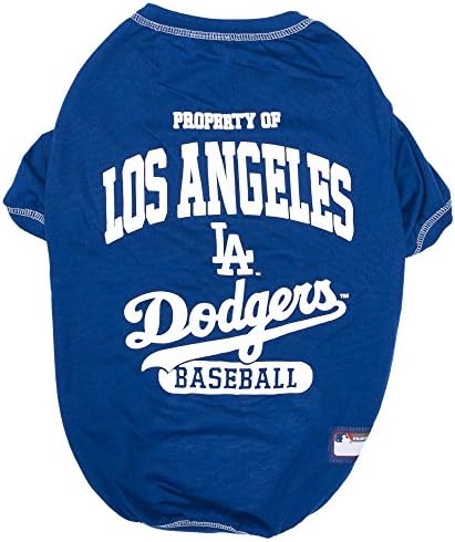 MLB LA Dodgers Dog T-Shirt, X-Large. - Licensed Shirt for Pets Team Colored with Team Logos. - Premium Stretchable Materials for The Comfort of Your Dog & cat. by PETSFIRST