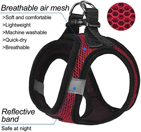 Dog Harness Step-in Breathable Puppy Cat Vest, X-Large, Red - Image 2
