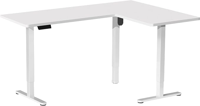 VIVO White 63 x 55 in Corner Standing Desk, DESK-E3CTW | Electric, Reversible L-Shaped Table, Sit Stand, Height Adjustable, Memory Controller, Office Furniture Sets, White Frame - Image 9