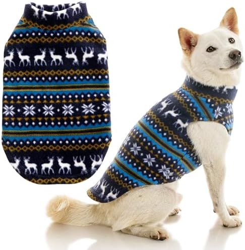Gooby Stretch Fleece Vest Dog Sweater, Reindeer Blue, X-Small by Gooby