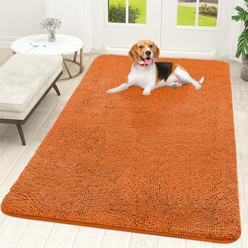 OLANLY Dog Door Mat for Muddy Paws 59x35, Super Absorbent Chenille Mud Mat by OLANLY