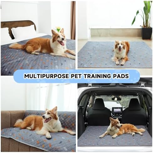 Sunheir Washable Pee Pads for Dogs 2-Pack Reusable Puppy Pads Pet Training Pads, Waterproof Dog Pee Pads for Crate, Whelping Pad, Non-Slip Protects Against Urine Leakage (Leaves - Light Grey, 24x36) - Image 5