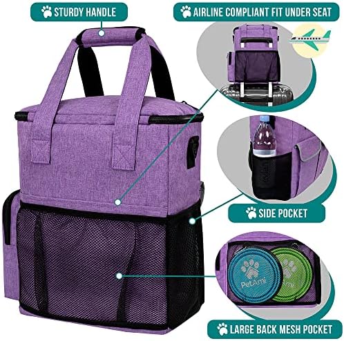 PetAmi Dog Travel Bag Organizer, Pet Supplies Diaper Tote, Purple - Image 4